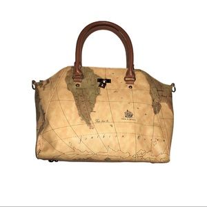 Giles N Brooks Map Satchel Bag